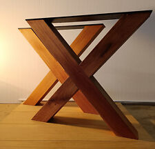 X-Tischbeine Eiche Eichenholz getrocknet rustikal massive X-Tischgestelle Unikat