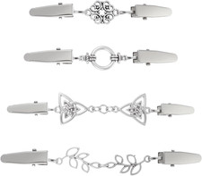 4 Stück Silber Cardigan Clips