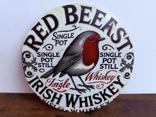 Red breast metall werbeschild - breast,