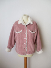 Soya Damen Cord Jeans Jacke Gr. S-M rosa Webpelzfutter