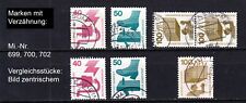 BRD Bund: Mi.-Nr. 699, 700, 702 mit Verzähnung, gestempelt