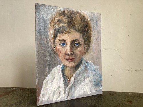 Vintage portrait öl - Öl, original