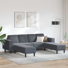 Sofa Set Blau Samt