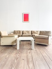 Mid Century Sofa, Sessel, Tisch Dieter Rams, Vitsoe, Wildleder Beige, Reihe 620