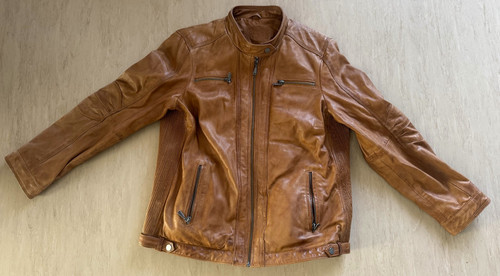 Lederjacke bikerjacke braun - lederjacke,
