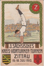 Fest-Ak Zittau 1910 3. Sächs.Kreisvorturner-Turnen Löbau Görlitz