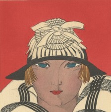 MODE - Gazette du Bon Ton - La jeune fille aux joues roses - Ebel - Pochoir 1921