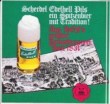 Brauerei Scherdel Hof, Werbeaufkleber Edelhell Pils