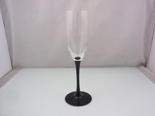 3x Luminarc Domino Sektglas Champagnerglas Stiel Schwarz France 22 cm Vintage