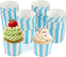 Mini Muffinförmchen Papier 50 Stück Blau 5x6x4 6 cm Muffins Cupcake Backbecher