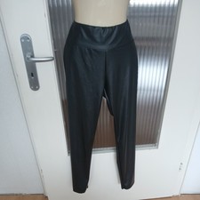 Lederoptik Leggings Schwarz