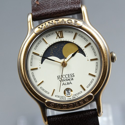 Seiko mondphase v338 6a20 - seiko,