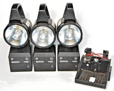 3x Bosch HSE 5 Feuerwehr THW Handlampe Handscheinwerfer + 1 Ladestation LS 12/24