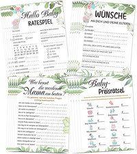 20 Stück Babyparty Spiele