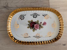 Tablett, Porzellan, 24 Karat Gold, Bavaria, Handarbeit