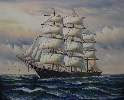 ölgemälde 40x50 segelschiff - 40x50,
