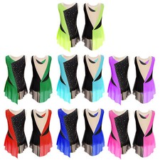 Kinder Mädchen Trikot Rein Tanzbekleidung Eiskunstlauf Bodysuit Verkleiden Yoga