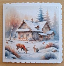 3D-Weihnachtskarte °Waldtiere in verschneiter Natur° Grusskarte 🎄 Weihnachten 