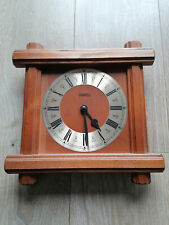 Vintage  Wanduhr Holz quadratisch Quartz
