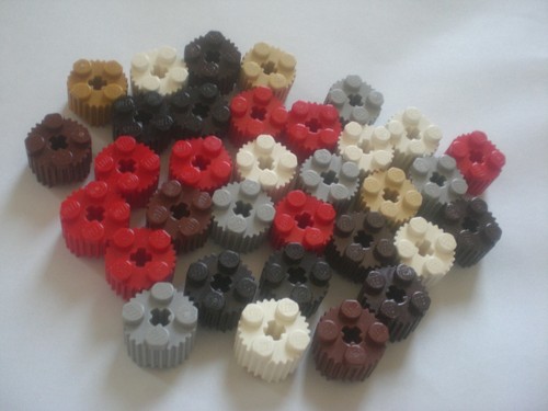 33x lego geriffelte rundsteine - 33x,