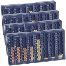 PEARL Zählbrett: 4er-Set Euro-Münzbretter für alle Euro- und Cent-Münzen