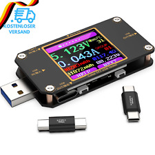 USB Tester Messgerät USB C Power Meter Strommessgerät 2-In-1 Digital Multimeter,