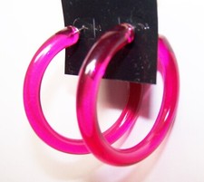 1 Paar Große Creolen Leichte Ohrringe Pink Rot 45mm Ohrstecker SchmuckRestposten