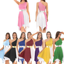 Frauen Kostüm Patchwork Röcke Leistung Tunika Asymmetrischer Saum Kleid Bühne