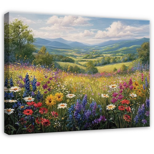 Leinwand bilder blumen feld - leinwand,