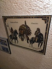 Leinwand Indianer Gemälde Kunst Bilder Wandbilder - Hochwertiger Kunstdruck