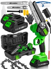 Maltec Akku Kettensäge MasterCut 1000W Schnurlose, 2 Akku 21V, Führungen 6+8“