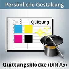 Quittungsblock gestalten, DIN A6 quer, Ihr eigenes Design, Anschrift, Logo, usw