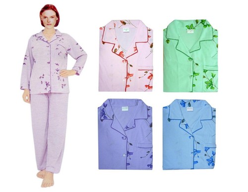 Damen pyjama knopfleiste - damen,