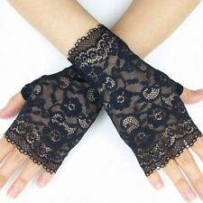 SPITZE ARMSTULPEN SPITZEN HANDSCHUHE GOTHIC FESTIVAL COSPLAY LOLITA Schwarz x