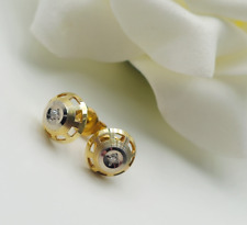 Solitär-Brillant-Ohrstecker - 585er Gelb-Gold - je 1 kleiner Brillant , 0.01 ct.