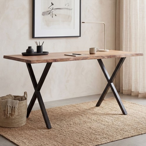 Schreibtisch finebuy akazie - schreibtisch,