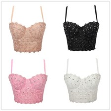 Spitze Crop Bustier Perlen