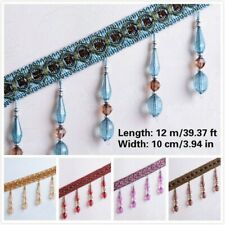 12 Meter Vorhang Quaste Kristall Perlen Fransen Rand Polster Nähen Band