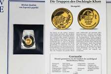 500 Togrog Mongolei 2000 Mini Gold Münze 1/25 Unze - Truppen des Dschingis Khan