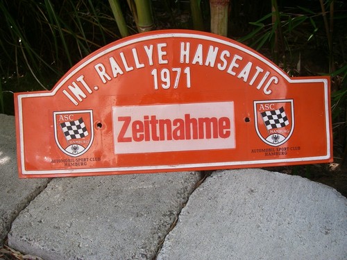 Schild rallye hanseatic 1971 - schild,
