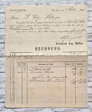 1881 Müller Mannheim Götz Schliengen Rechentafel Rechnung Handschrift Papier alt