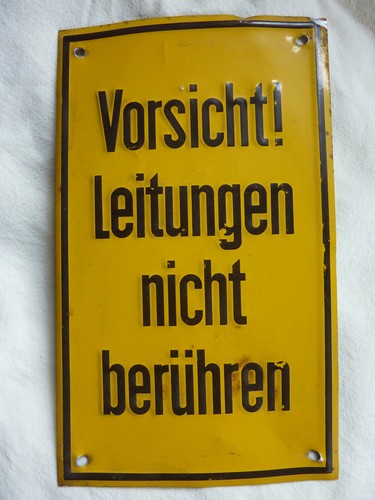 Sehr altes blechschild - sehr,