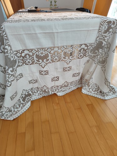 Leinentischdecke handarbeit - leinentischdecke,