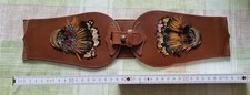 Stretch-LEDER-Gürtel, Jagd, Trachten, mit FEDERN