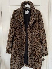 Rino & Pelle Mantel Leo Animal Leopard Webpelz Real Faux Fake Fur 40 38 L M TOP