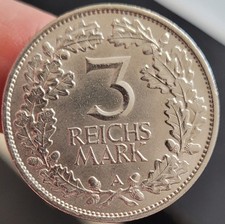 3 RM Weimarer Republik 1925  Rheinlande Silber f.stgl. A.....