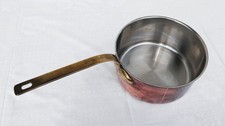 Sehr schöne große Kupfer Kasserolle mit Messing Griff aus dem Elsass