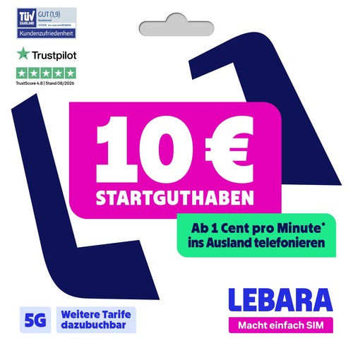 Lebara prepaid sim karte mit - sim-karte,