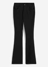 Bequeme Hose mit ausgestelltem Bein Gr. 46 Schwarz Damenhose Schlaghose Neu*