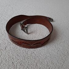 brauner Leder Gürtel 70cm, Krokoprägung divide et impera